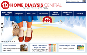 Screen shot of Home Dialysis dot org website